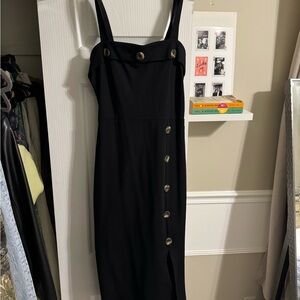 Elegant Black Button-Down Dress